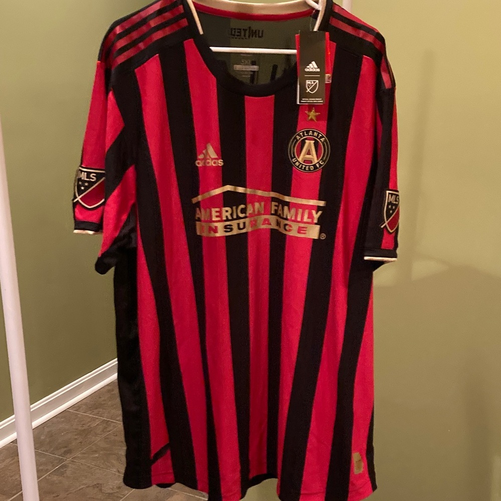 Adidas Black and Red Soccer Jersey